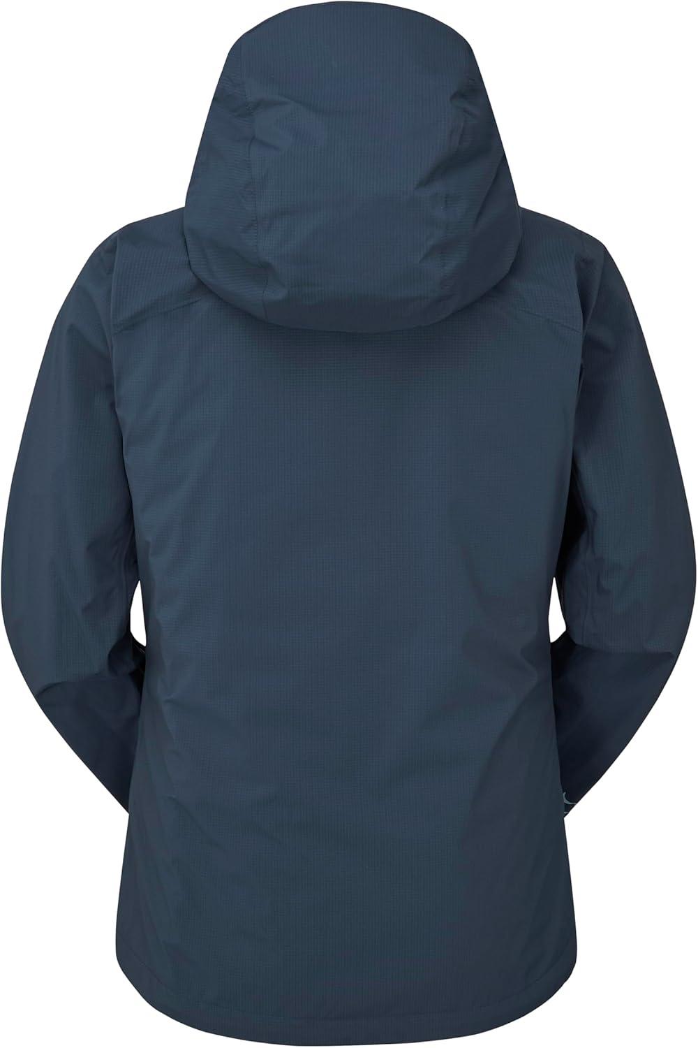 imageRab Womens Downpour Light Jacket Lightweight Waterproof Hooded Coat for Hiking ampamp TrekkingTempest Blue