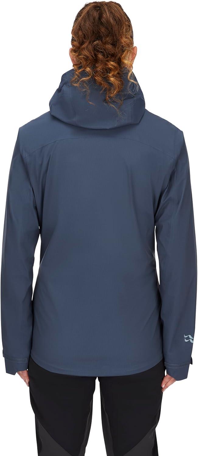 imageRab Womens Downpour Light Jacket Lightweight Waterproof Hooded Coat for Hiking ampamp TrekkingTempest Blue