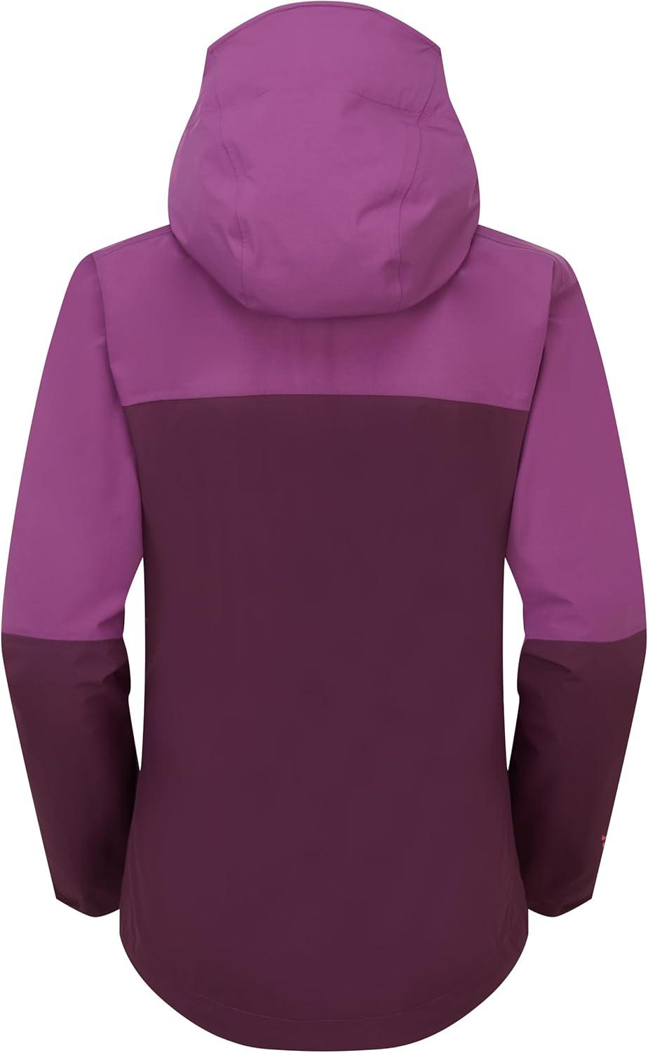imageRab Womens Firewall Jacket Lightweight Waterproof Hooded Coat for Climbing ampamp HikingPlumMulberry