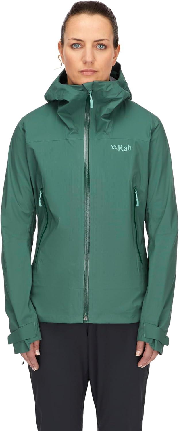 imageRab Womens Firewall Light Jacket Lightweight Waterproof Hooded Coat for Hiking ampamp TrekkingGreen Slate