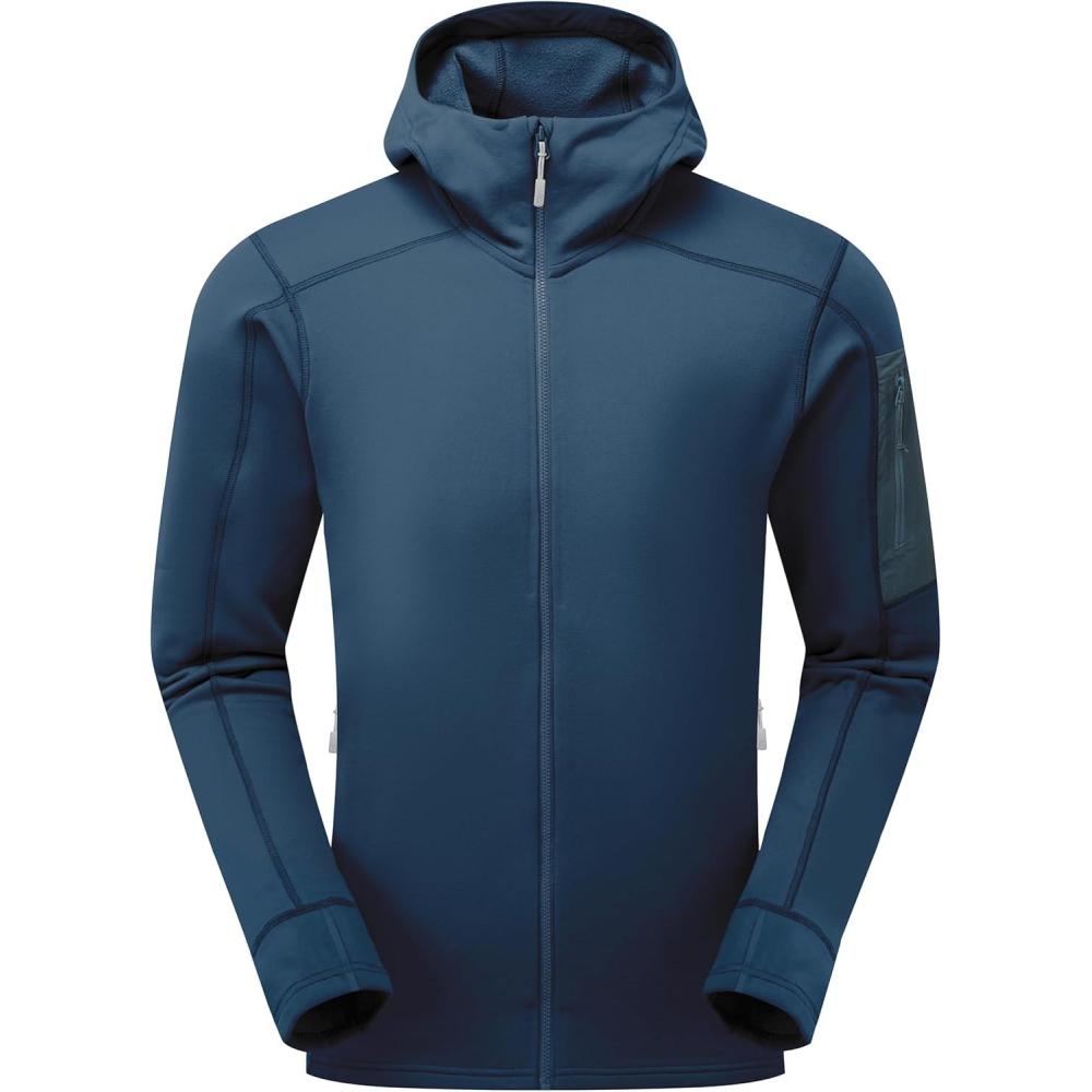 imageRab Mens Modulus Hoody Warm Fleece Jacket for Hiking ampamp ClimbingTempest Blue