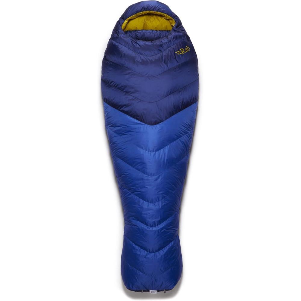 imageRab Neutrino Down Sleeping Bag  Lightweight Warm Mummy Sleep Sack for Climbing ampamp MountaineeringNightfall Blue