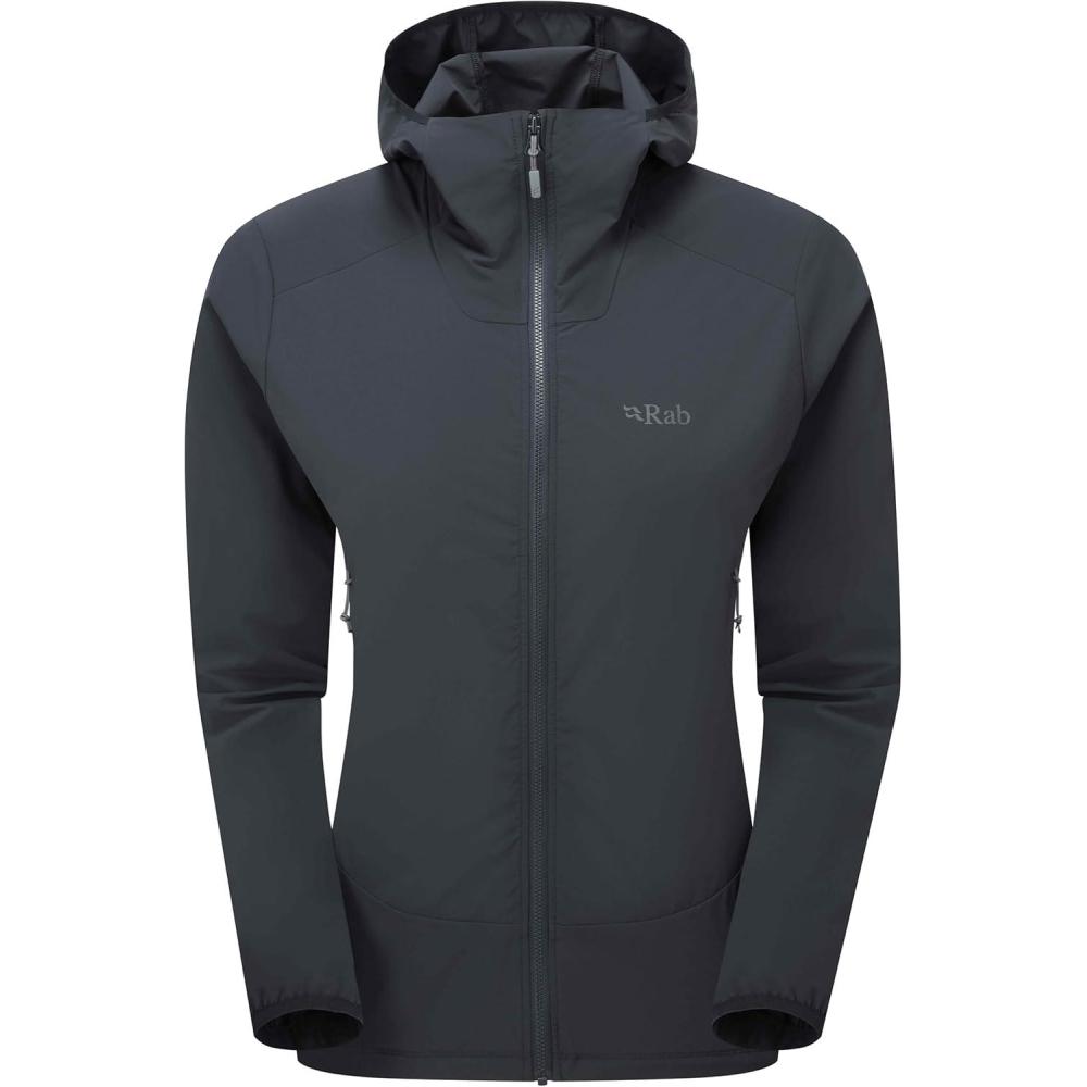 imageRab Womens Borealis Hoody Jacket Lightweight WaterRepellent Softshell Coat for Hiking ampamp ClimbingBeluga