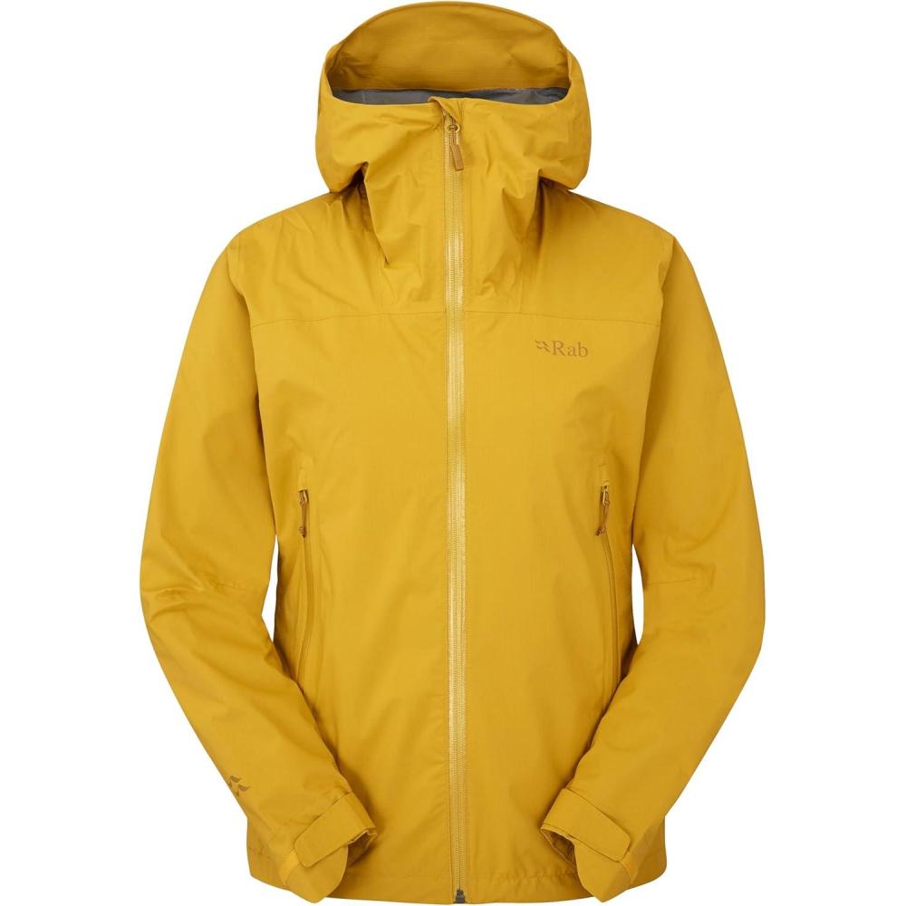 imageRab Womens Downpour Light Jacket  Lightweight Waterproof Hooded Coat for Hiking ampamp TrekkingSahara