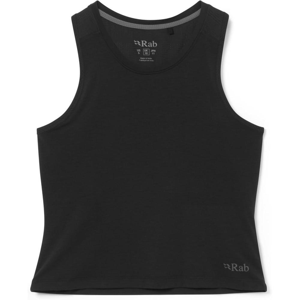 imageRab Womens Rivelin Racerback Tank  Lightweight ShortSleeve Top for Hiking ampamp ClimbingBlack