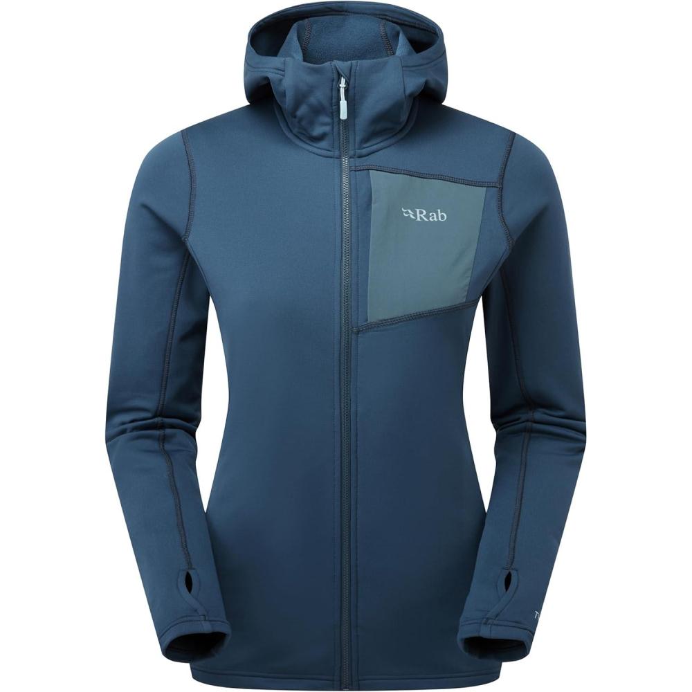 imageRab Womens Superflux Hoody  Lightweight Fleece Jacket for Hiking ampamp ClimbingTempest Blue