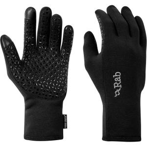 Rab Men’s Power Stretch Contact Grip Touchscreen Gloves for Hiking and Skiing(Black)