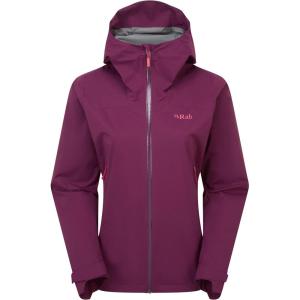 Rab Women’s Downpour Light Jacket – Lightweight Waterproof Hooded Coat for Hiking & Trekking(Mulberry)