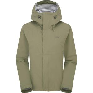 Rab Women’s Firewall Jacket – Lightweight Waterproof Hooded Coat for Climbing & Hiking(Light Khaki)