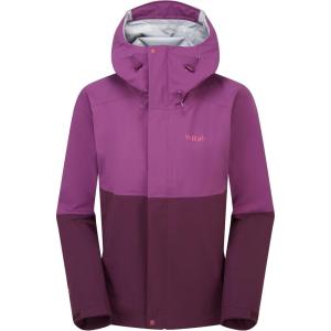 Rab Women’s Firewall Jacket – Lightweight Waterproof Hooded Coat for Climbing & Hiking(Plum/Mulberry)
