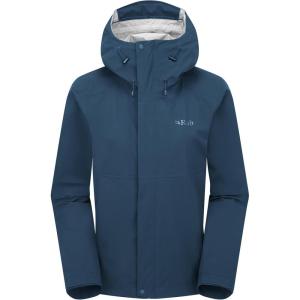 Rab Women’s Firewall Jacket – Lightweight Waterproof Hooded Coat for Climbing & Hiking(Tempest Blue)
