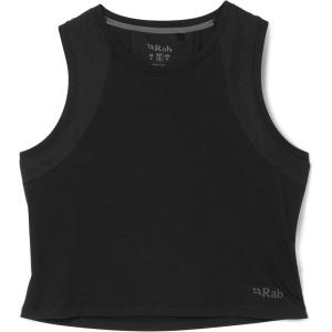 Rab Women’s Rivelin Crop Tank – Lightweight Short-Sleeve Top for Hiking & Climbing(Black)