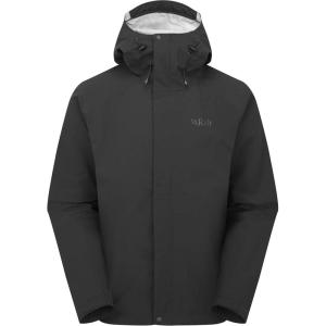 Rab Men’s Firewall Jacket – Lightweight Waterproof Hooded Coat for Climbing & Hiking(Black)