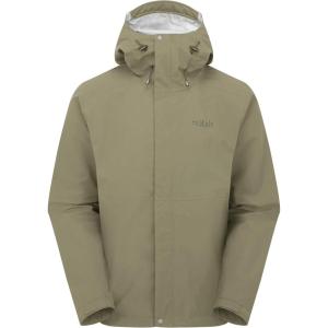 Rab Men’s Firewall Jacket – Lightweight Waterproof Hooded Coat for Climbing & Hiking(Light Khaki)