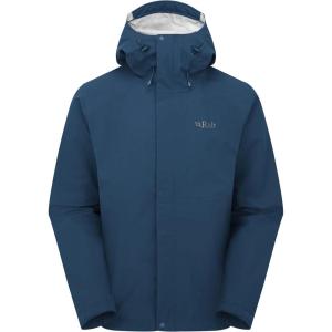 Rab Men’s Firewall Jacket – Lightweight Waterproof Hooded Coat for Climbing & Hiking(Tempest Blue)