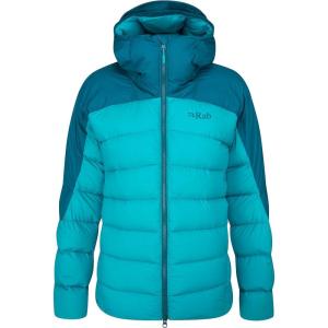 Rab Women’s Infinity Alpine Down Jacket Hooded Coat for Climbing, Mountaineering, & Casual(Ultramarine/Aquamarine)
