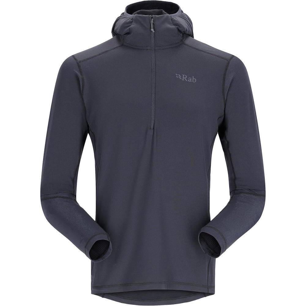 imageRab Mens Conduit Hoody Lightweight Breathable Hooded Fleece Jacket for Hiking Climbing Skiing and MountaineeringBeluga