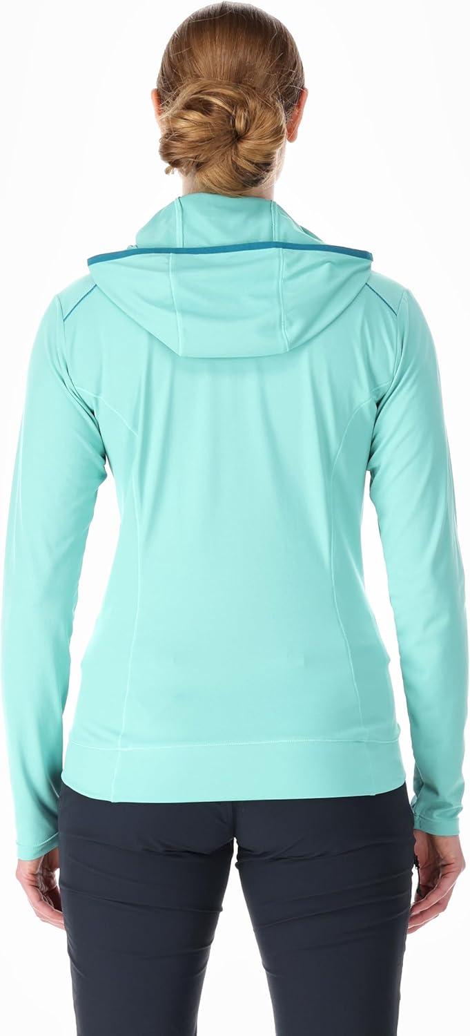 imageRab Womens Force Hoody Lightweight LongSleeve Hooded Baselayer Shirt for Hiking Climbing amp Trail RunningMeltwater