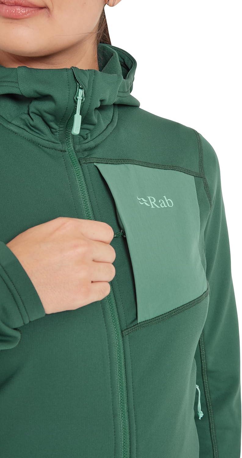 imageRab Womens Superflux Hoody Lightweight Fleece Jacket for Hiking amp ClimbingGreen Slate