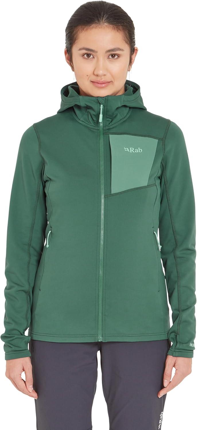imageRab Womens Superflux Hoody Lightweight Fleece Jacket for Hiking amp ClimbingGreen Slate