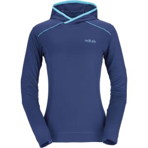 Rab Women’s Force Hoody – Lightweight Long-Sleeve Hooded Baselayer Shirt for Hiking, Climbing, & Trail Running(Nightfall Blue)