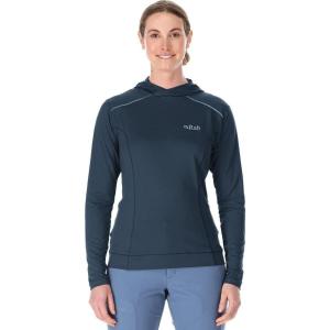 Rab Women’s Force Hoody – Lightweight Long-Sleeve Hooded Baselayer Shirt for Hiking, Climbing, & Trail Running(Tempest Blue/Tempest Blue)