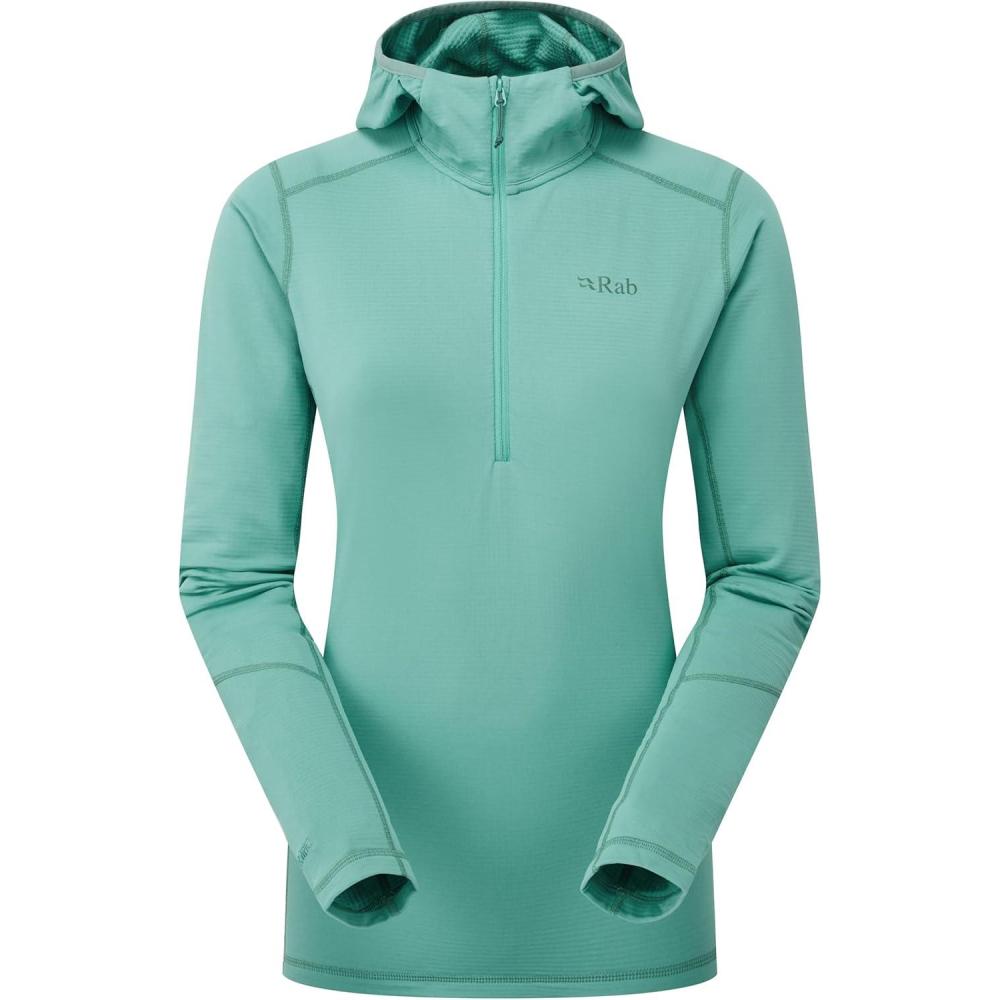 imageRab Womens Conduit Hoody Lightweight Breathable Hooded Fleece Jacket for Hiking Climbing Skiing and MountaineeringGlacier Blue