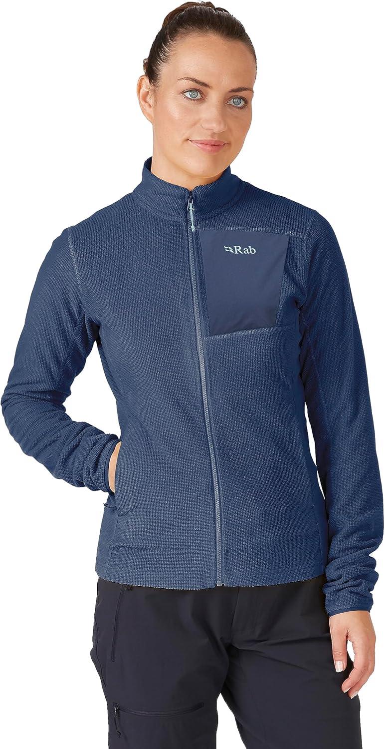 imageRAB Womens Tecton Jacket Midweight FullZip Fleece for Hiking Camping Casual UseDeep Ink