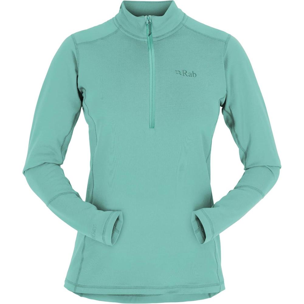 imageRab Womens Conduit PullOn HalfZip Fleece Baselayer for Climbing amp SkiingGlacier Blue