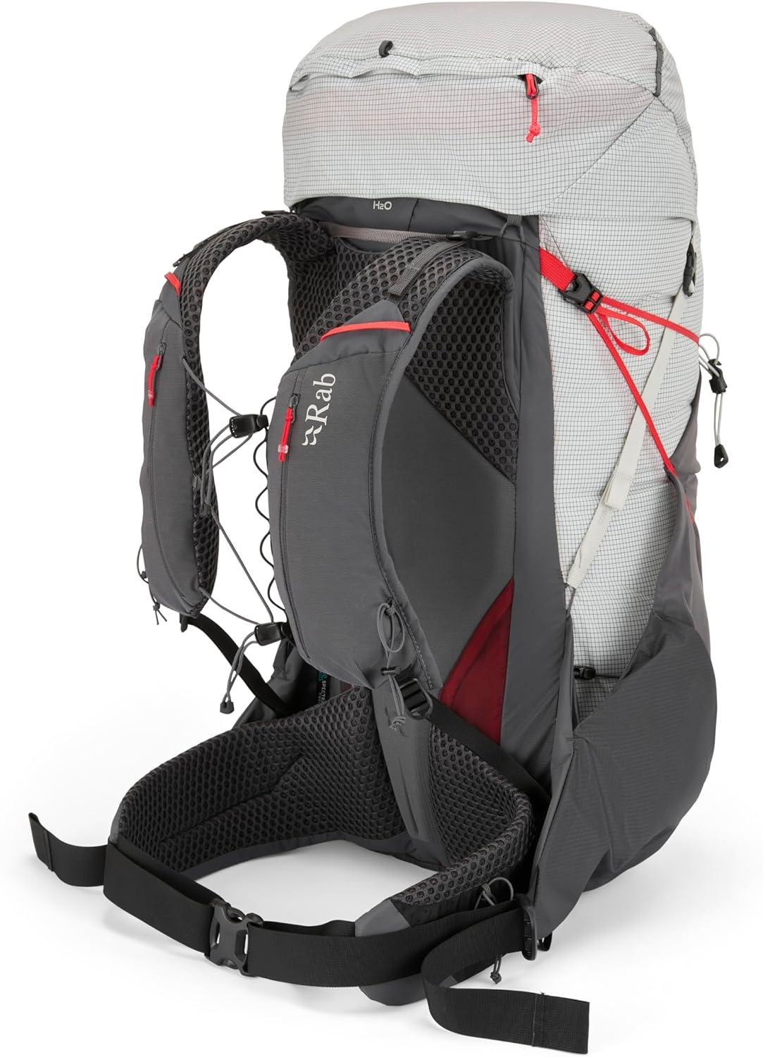 imageRab Muon Hiking Pack Lightweight Durable Backpack for Hiking Trekking amp Backpacking Black 40Liter Back Length MediumPewterGraphene