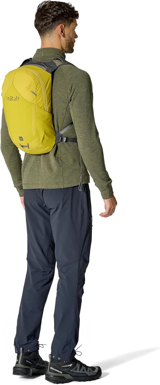 imageRab Tygen Backpack Lightweight Breathable Daypack for Travel Hiking amp Commuting Black 12Liter Back Length MediumDark Pollen