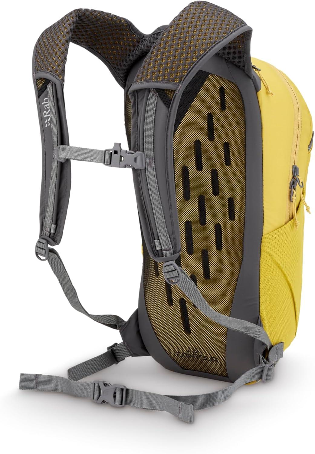 imageRab Tygen Backpack Lightweight Breathable Daypack for Travel Hiking amp Commuting Black 12Liter Back Length MediumDark Pollen