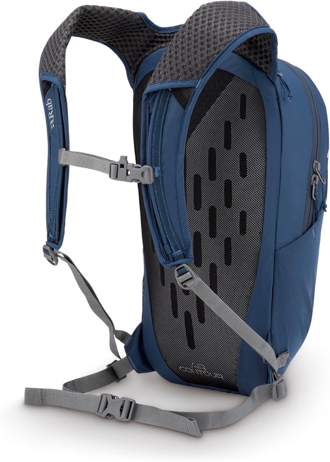 imageRab Tygen Backpack Lightweight Breathable Daypack for Travel Hiking amp Commuting Black 12Liter Back Length MediumTempest Blue