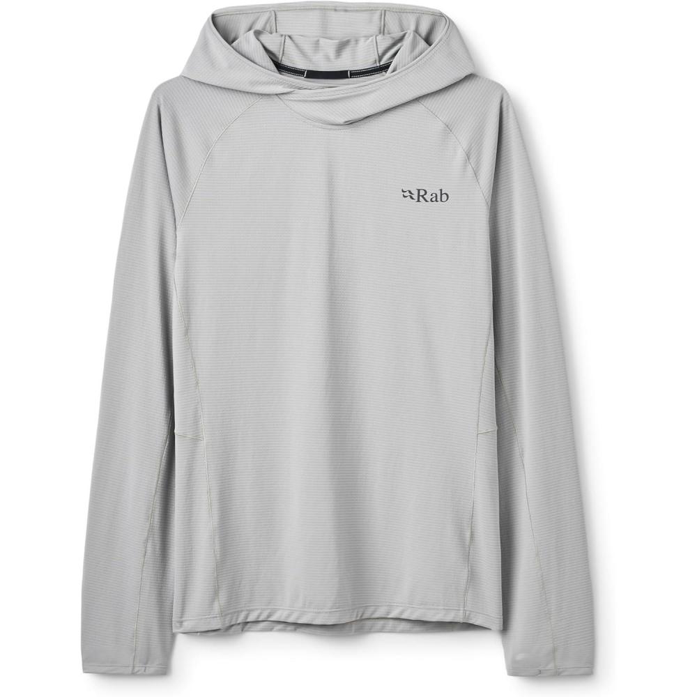 imageRab Mens Sonic Hoody  Lightweight Breathable Baselayer Shirt for Hiking amp Trail RunningLight Zinc