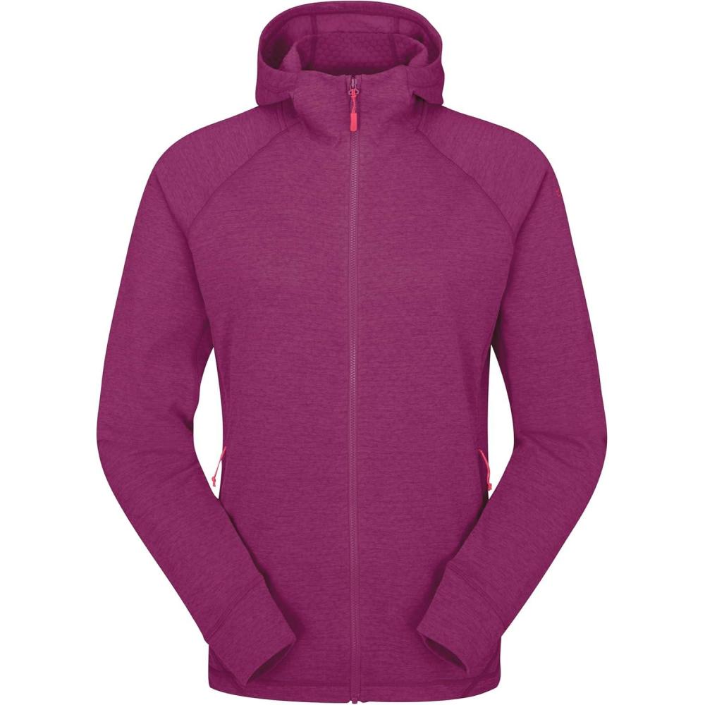 imageRab Womens Nexus Hoody  FullZip Lightweight Fleece Jacket for Hiking amp ClimbingMulberry