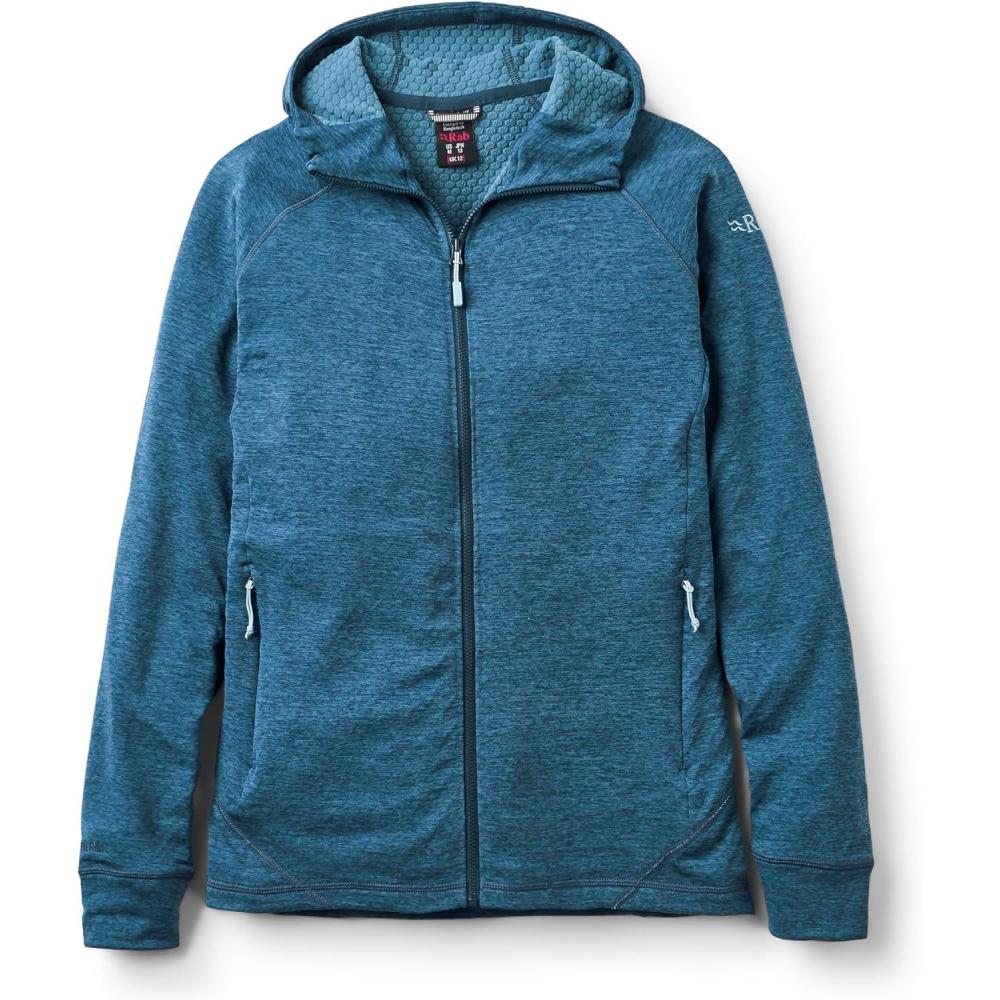 imageRab Womens Nexus Hoody  FullZip Lightweight Fleece Jacket for Hiking amp ClimbingTempest Blue