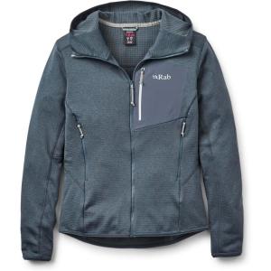 Rab Women’s Ascendor Hoody – Full-Zip Fleece Coat for Climbing, Skiing, & Mountaineering(Steel)