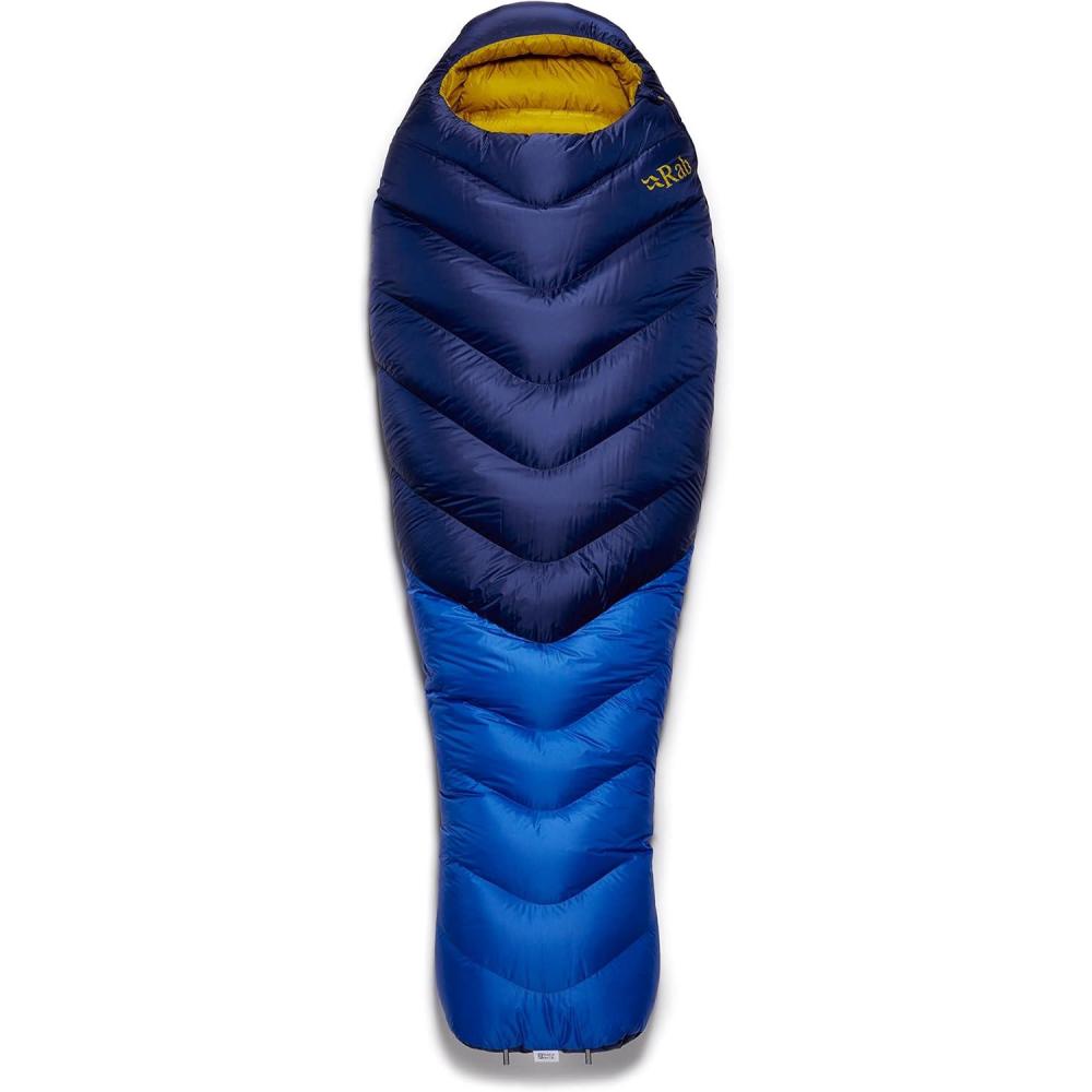 imageRab Mens Neutrino Down Sleeping Bag  Lightweight Warm Mummy Sleep Sack for Climbing amp MountaineeringNightfall Blue