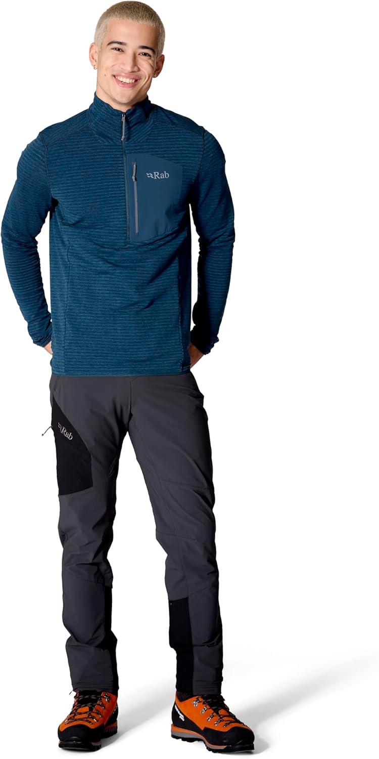 imageRab Mens Ascendor Light PullOn HalfZip Fleece for Climbing Skiing amp MountaineeringTempest Blue