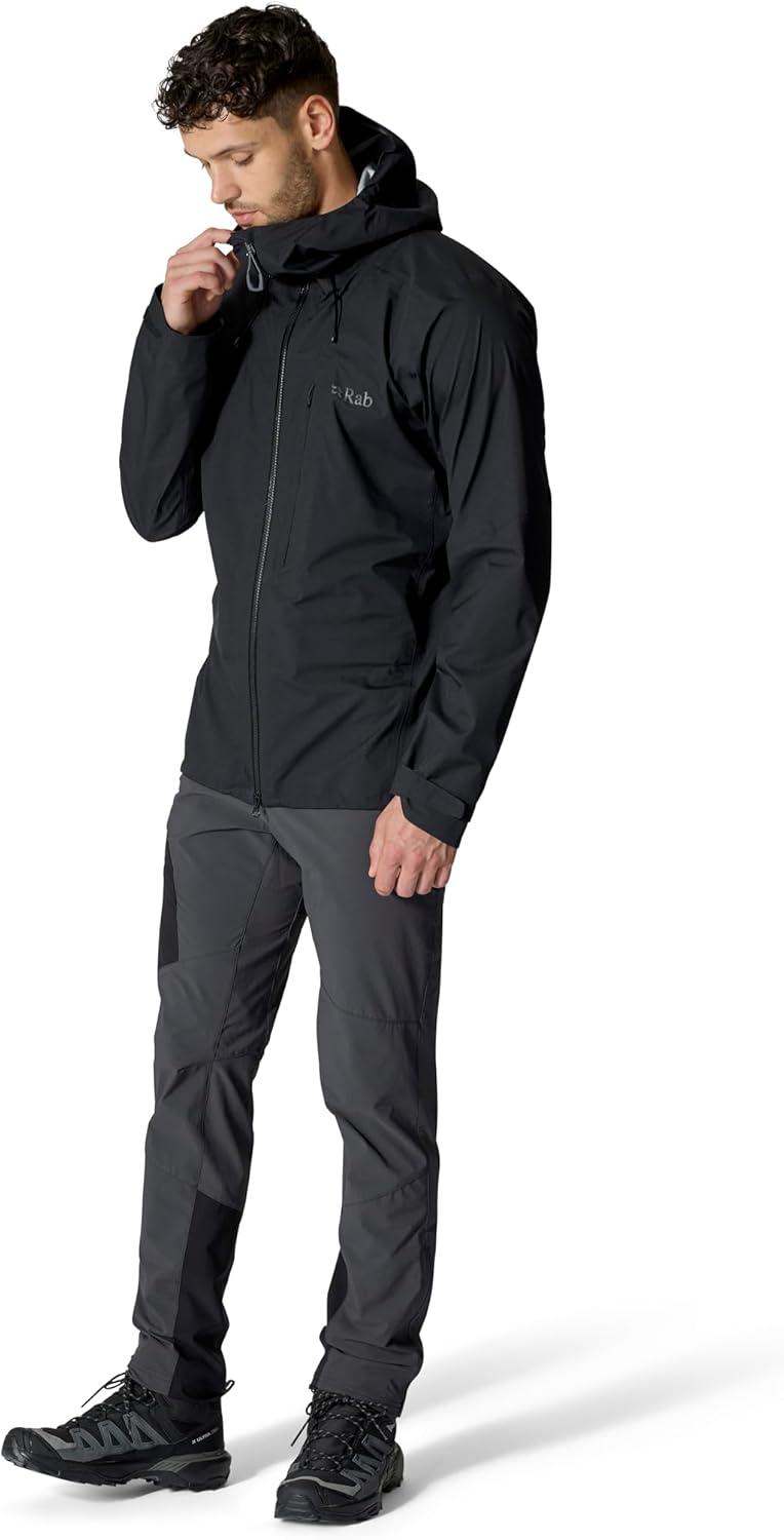 imageRab Mens Firewall Alpine Jacket Ultralight Waterproof Hooded Coat for Climbing amp HikingBlack