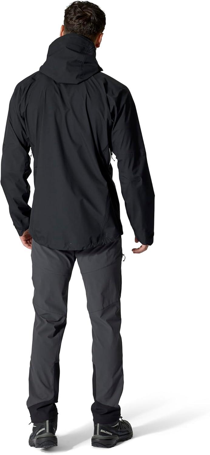 imageRab Mens Firewall Alpine Jacket Ultralight Waterproof Hooded Coat for Climbing amp HikingBlack