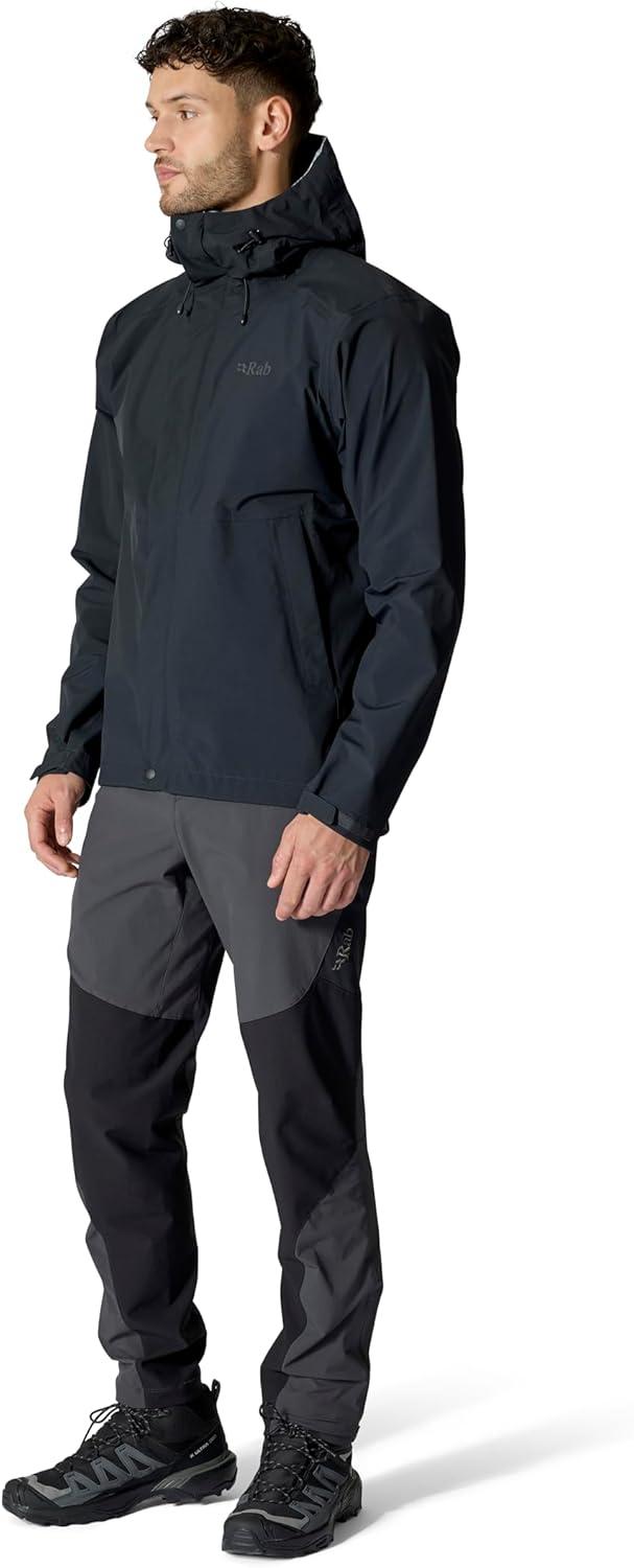 imageRab Mens Firewall Jacket Lightweight Waterproof Hooded Coat for Climbing amp HikingBlack