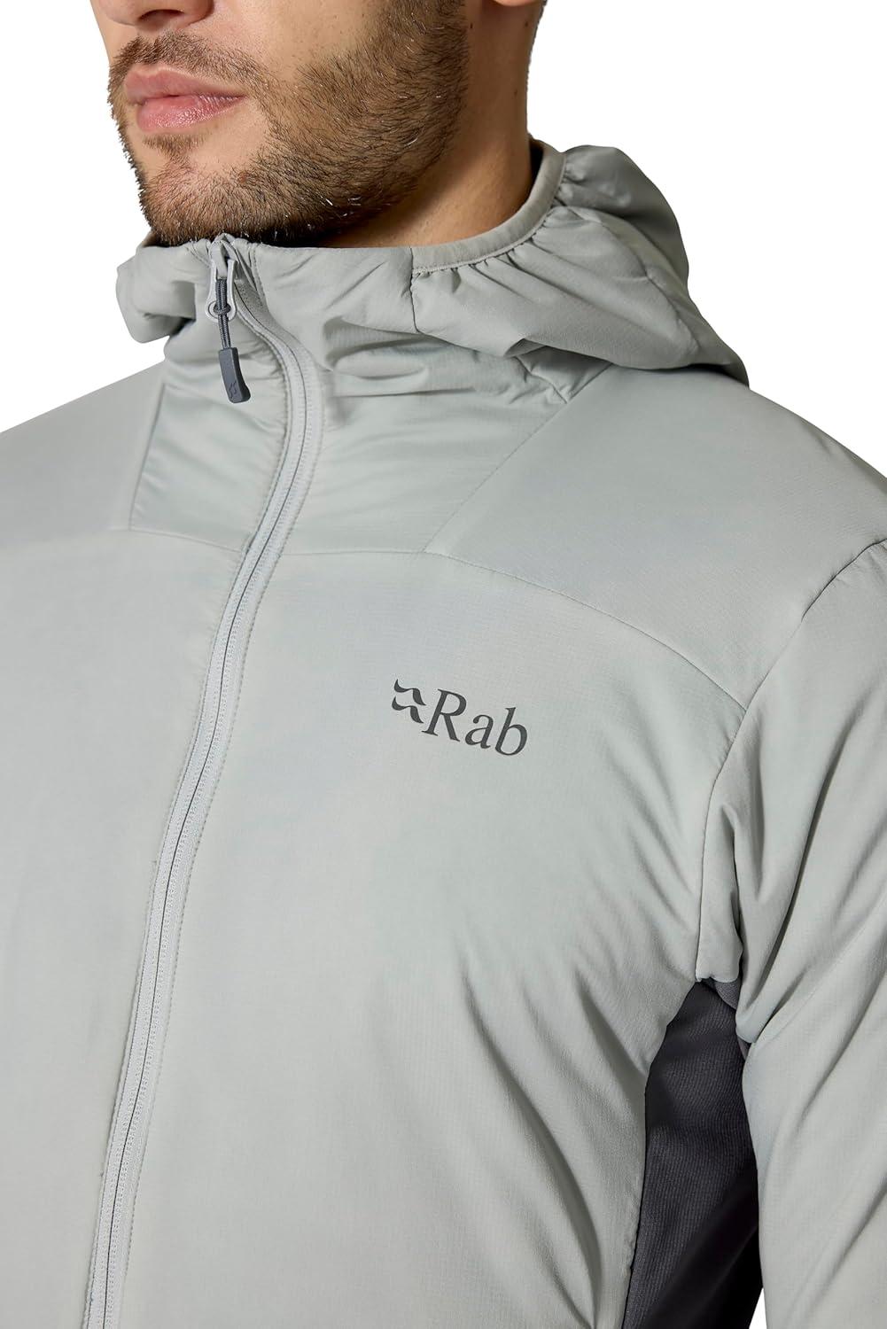 imageRab Mens Xenair Alpine Flex Jacket Hooded Synthetic Insulated Coat for Hiking amp MountaineeringLight Zinc