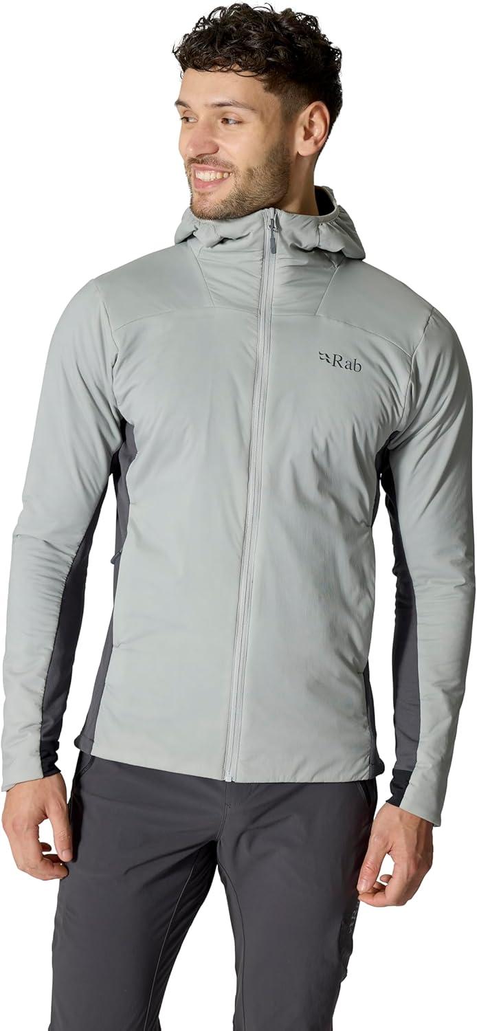 imageRab Mens Xenair Alpine Flex Jacket Hooded Synthetic Insulated Coat for Hiking amp MountaineeringLight Zinc