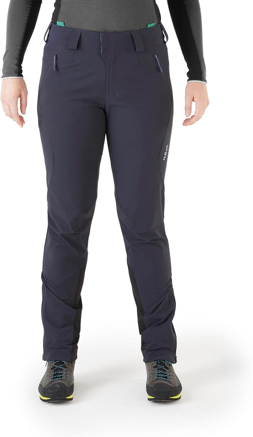 imageRab Womens Ascendor AS Pants Midweight WaterResistant Softshell Pant for Hiking amp ClimbingEbony Eucalyptus