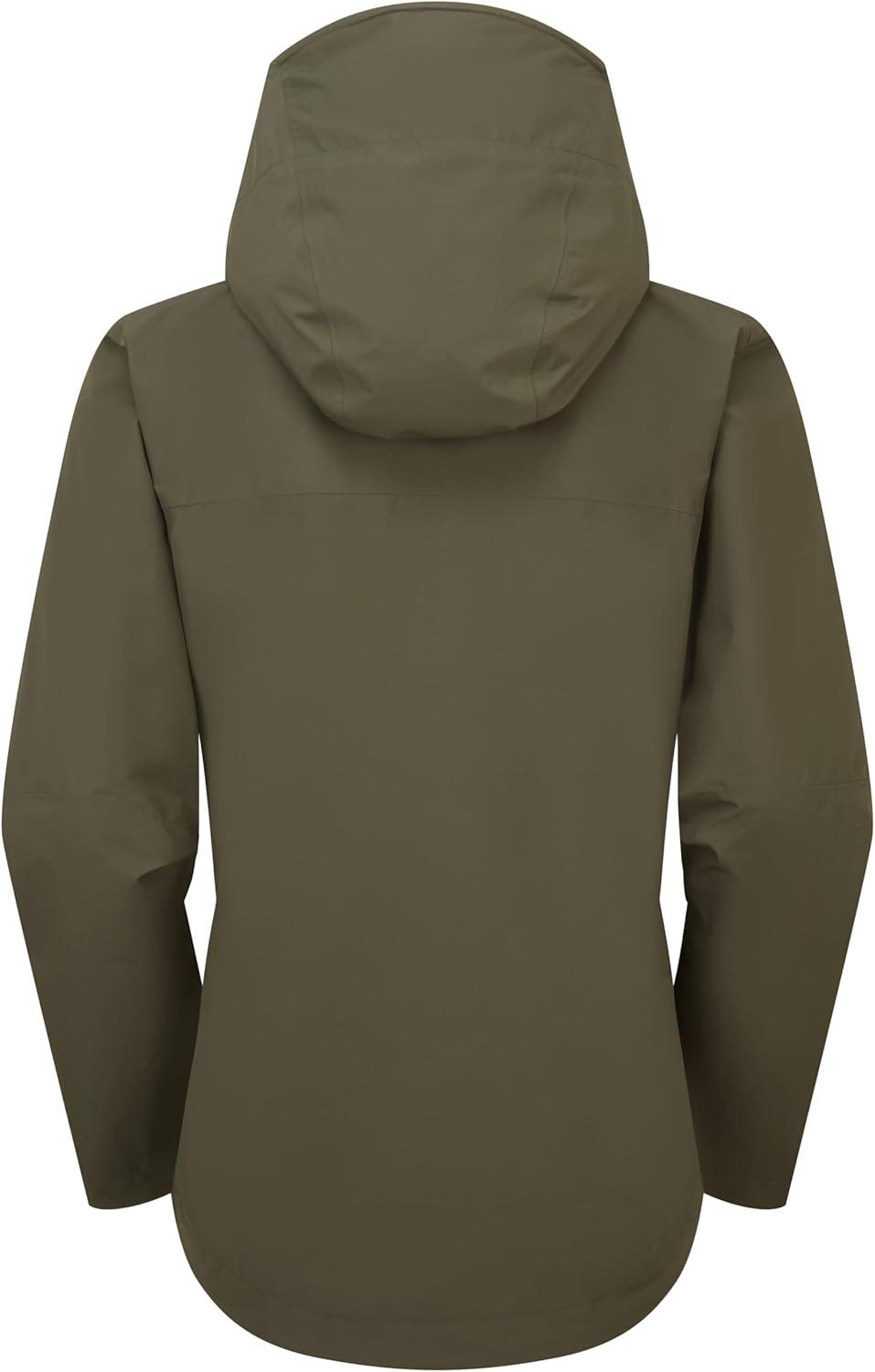 imageRab Womens Downpour Jacket Lightweight Waterproof Hooded Coat for Hiking amp TrekkingArmy