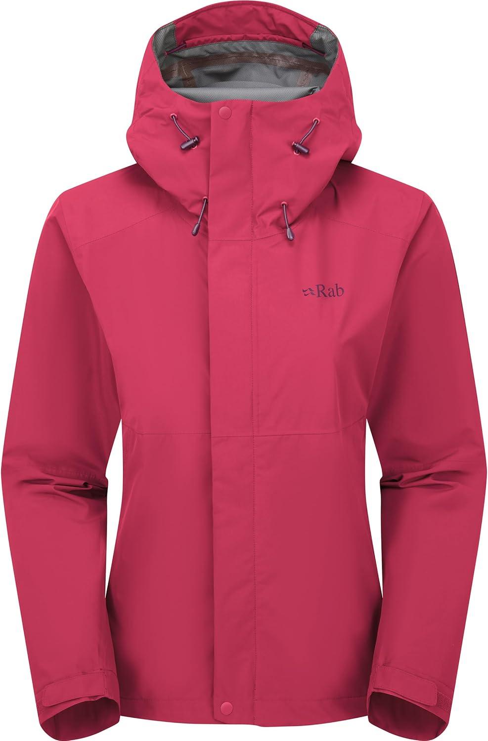 imageRab Womens Downpour Jacket Lightweight Waterproof Hooded Coat for Hiking amp TrekkingWatermelon