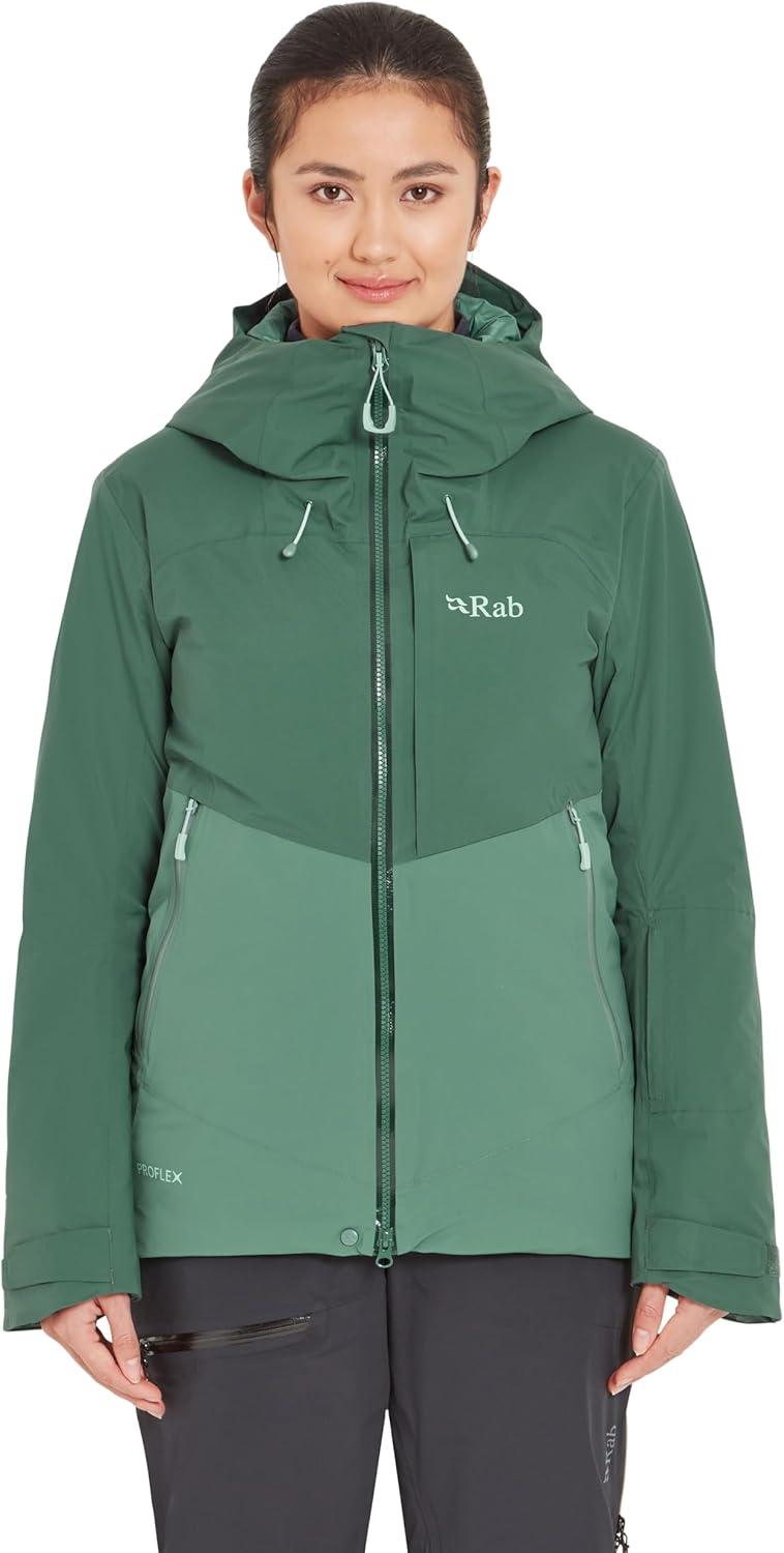 imageRab Womens Khroma Diffract Jacket Insulated Waterproof Ski Coat for Alpine amp Backcountry SkiingGreen SlateEucalyptus