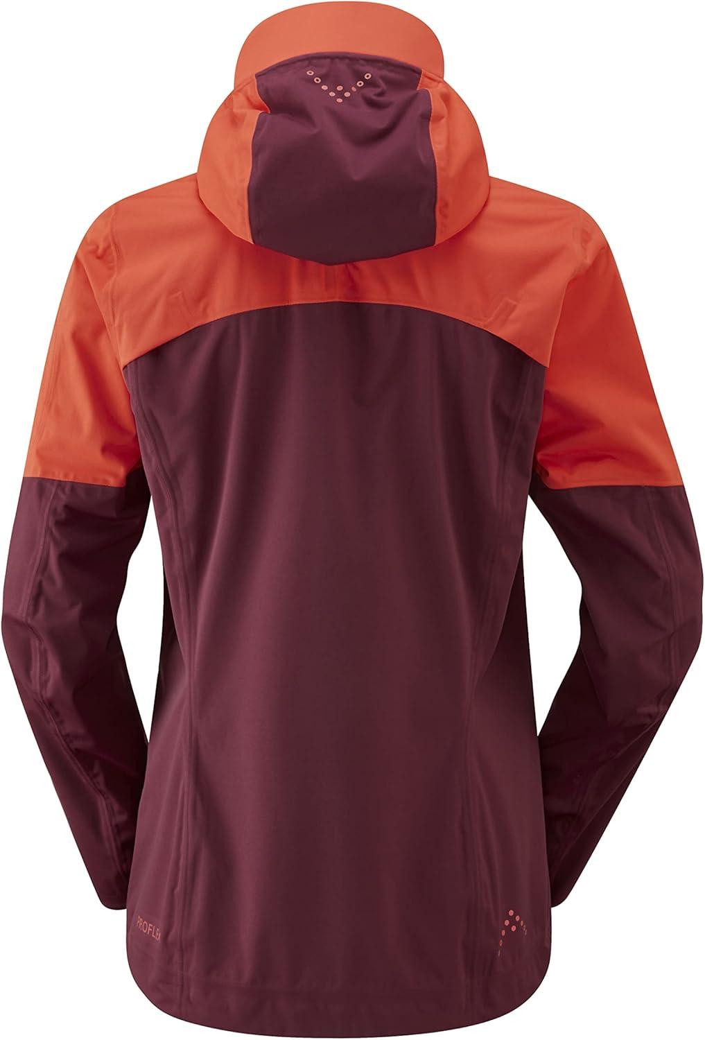 imageRab Womens Kinetic Ultra Stretch Waterproof Breathable Jacket for Hiking and Trail RunningRed GrapefruitDeep Heather