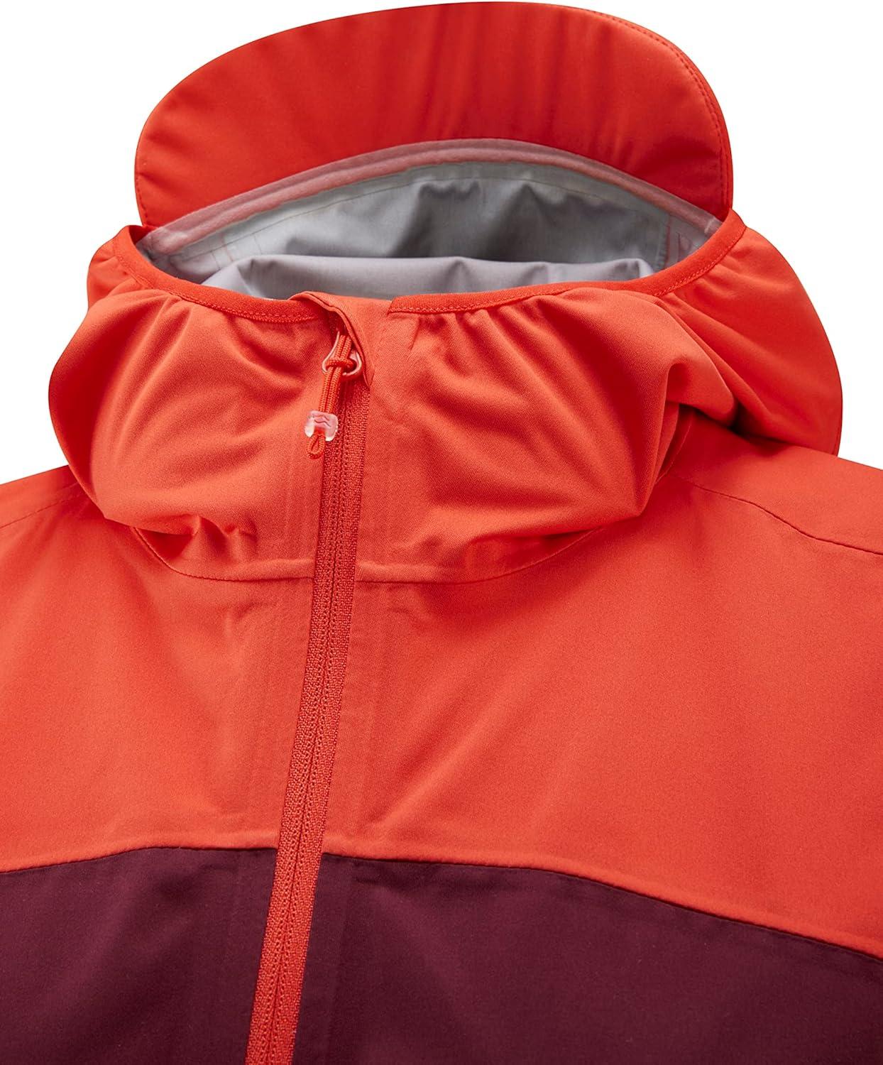 imageRab Womens Kinetic Ultra Stretch Waterproof Breathable Jacket for Hiking and Trail RunningRed GrapefruitDeep Heather